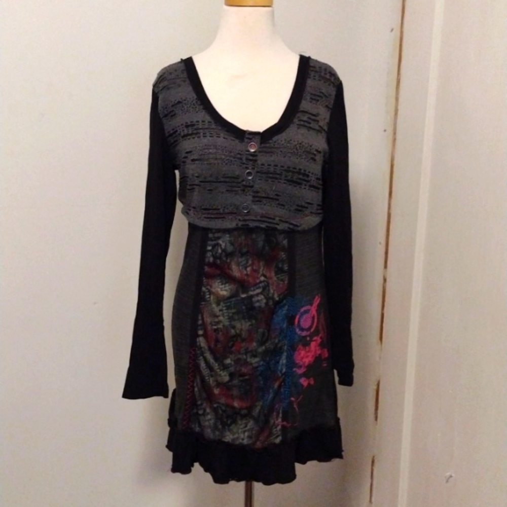 Kessley Mixed Media Mini Dress
